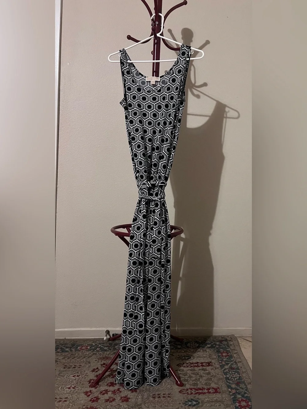 Michael Kors Black and White Geometric Jumpsuit